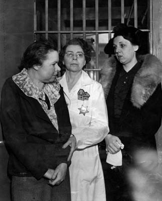 Mary Plettner, drunk juror; jail matron; Helen Love. Photo courtesy LAPL.